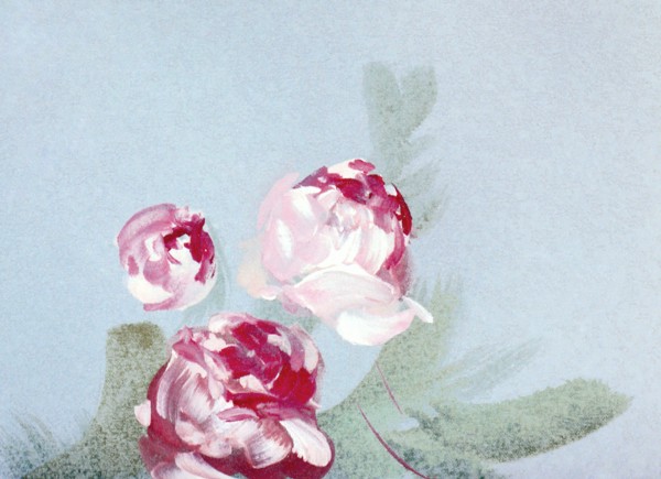Fleurs. Bâche peinte