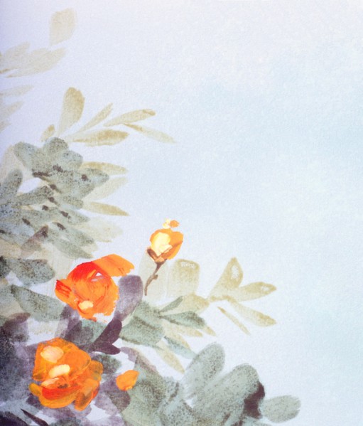 Fleurs. Bâche peinte