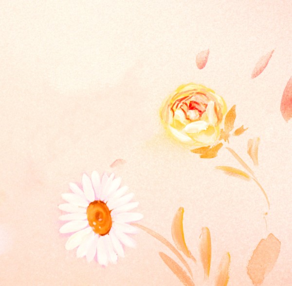 Fleurs. Bâche peinte