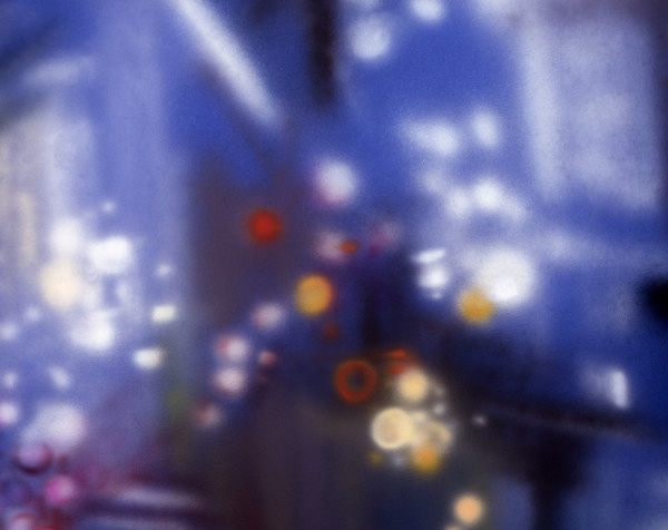 Décor peint. Effets de nuit dans la ville