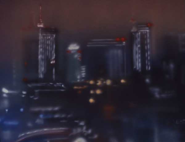 Décor peint. Effets de nuit dans la ville