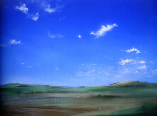 Bâche peinte. Paysage champêtre