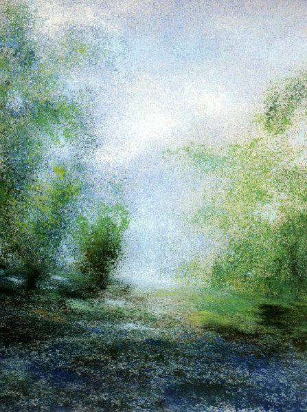 Bâche peinte. Paysage