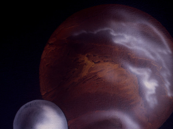 Planets. Painted canvas tarp