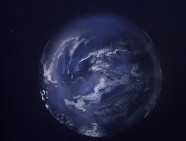 Planets. Painted canvas tarp