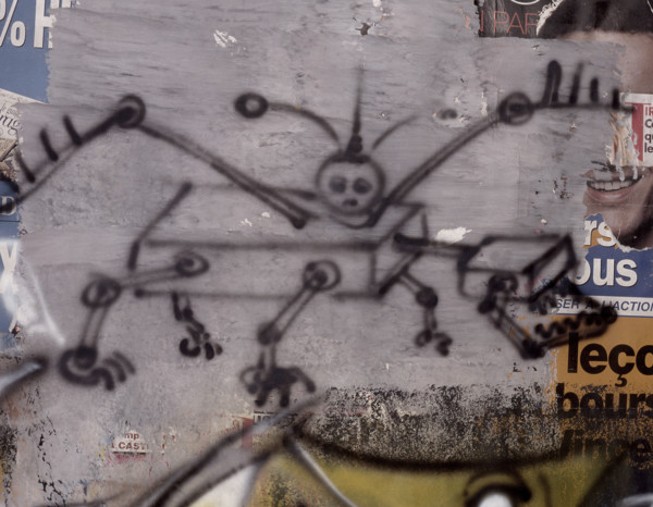 Painted canvas tarp. Graffiti