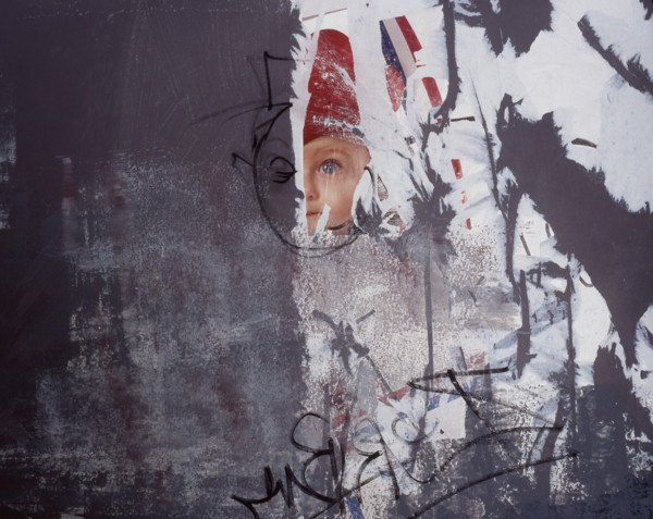 Painted canvas tarp. Graffiti