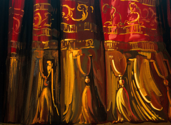 Décor peint. Rideau de théâtre