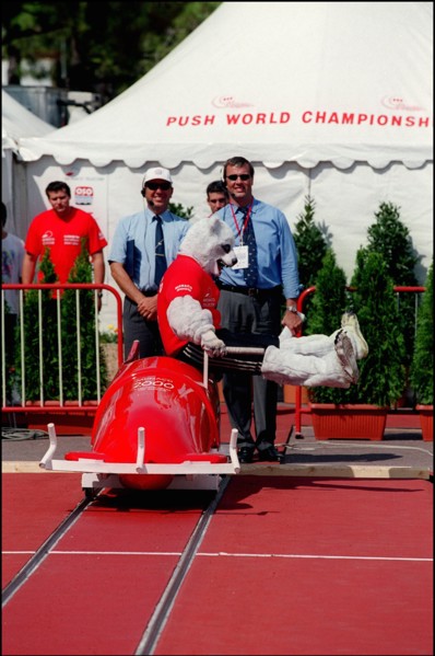 09/03/2000. Prince Albert at the bobsleigh world championship