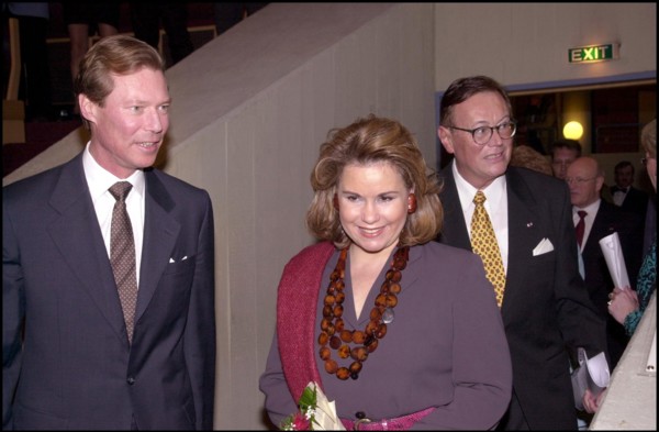 01/28/2001. Grand Duke Henri and Grand Duchess Maria Teresa attend a concert in tribute to Grand Duke family.