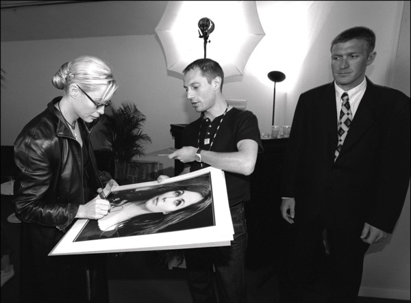 05/12/2001. 54th Cannes film festival: Press conference of "la Repetition" team.