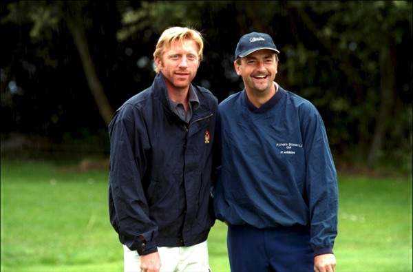 05/21/2001. Boris Becker playing golf in Monaco