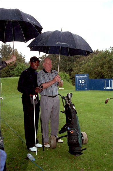 05/21/2001. Boris Becker playing golf in Monaco