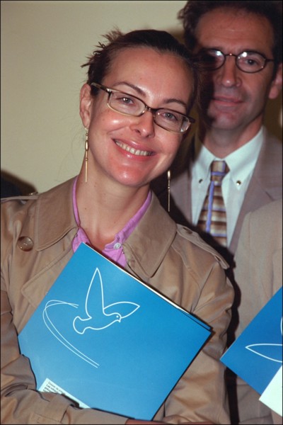 06/19/2001. Press conference of "la voix de l'enfant" with Carole Bouquet.