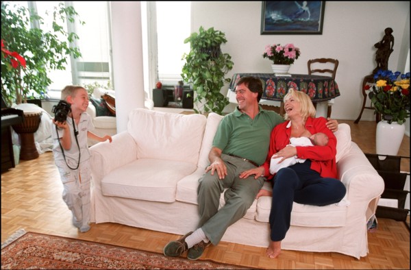 09/00/2001. Close up Muriel Hermine former Synchronized Swimming champion introduces her new born baby Killian