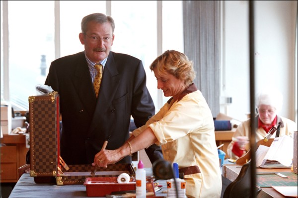 10/00/2001. EXCLUSIVE: Close-up on luxury luggage Patrick Louis Vuitton in his workshop.