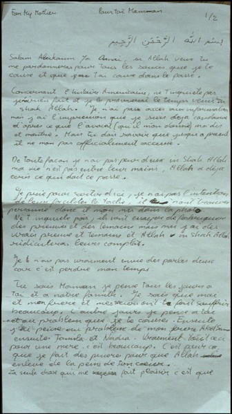 12/21/2001.  Isabelle Coutant-Peyre, defense attorney for Zacarias Moussaoui with Aicha El Wafi, mother of the accused.