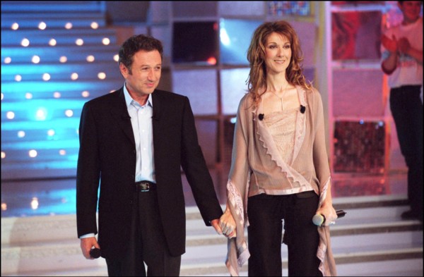 03/00/2002. EXCLUSIVE. Star singer Celine Dion on Michel Drucker TV program "Vivement Dimanche"