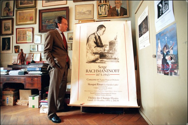 10/00/2001. Count Piotr Cheremetiev, president of the French society of Russian music, at the Sergei Rakhmaninov Russian conservatoire in Paris.