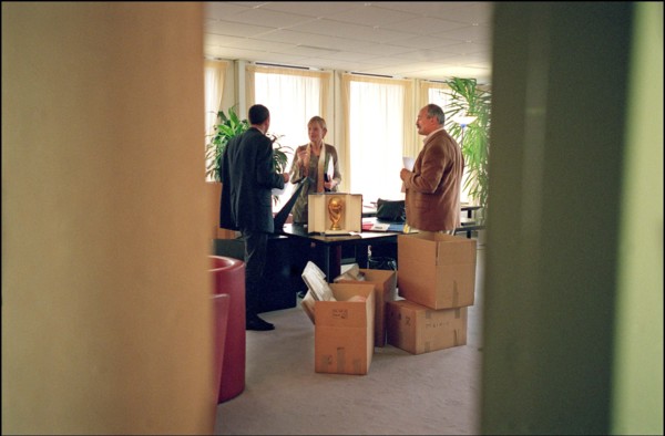 05/03/2002. EXCLUSIVE Marie-George Buffet's last day as sports minister