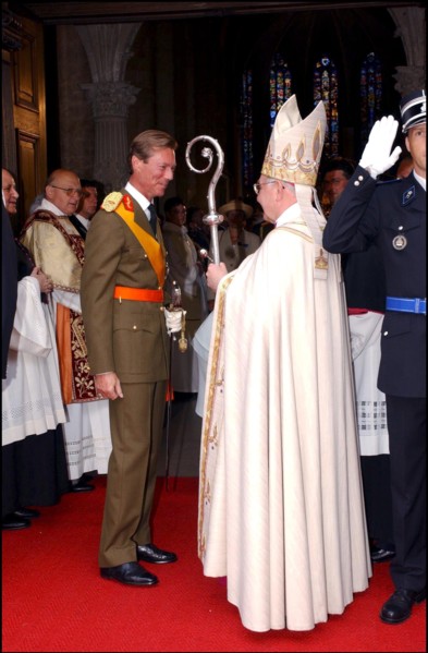 06/23/2002. Royal couple the Grand Duke Henri and the Grand Duchess Marie Teresa celebrate their country's national holiday in Luxembourg.