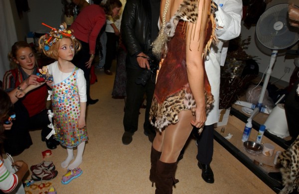 10/30/2002. Chocolate dresses fashion show at "Salon du Chocolat" exhibit in Paris