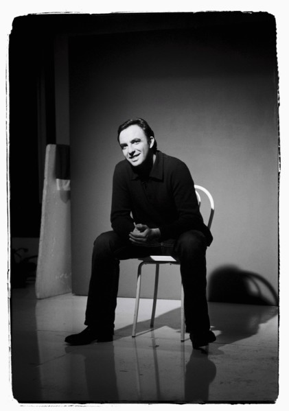 12/00/2003. Nikos Aliagas, host of the Star Academy shows backstage and on stage.
