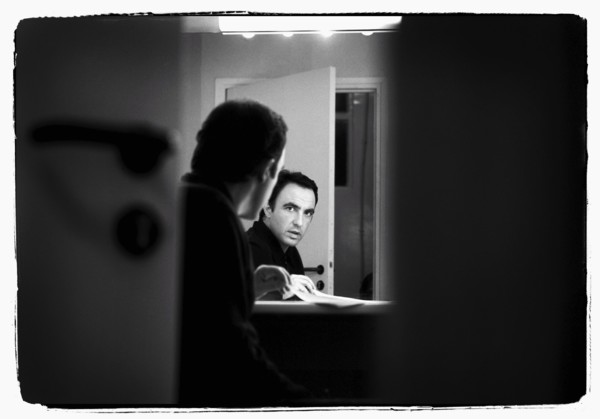 12/00/2003. Nikos Aliagas, host of the Star Academy shows backstage and on stage.
