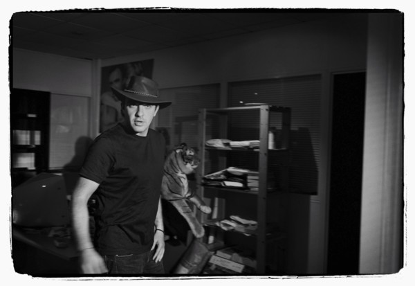 12/00/2003. Nikos Aliagas, host of the Star Academy shows backstage and on stage.