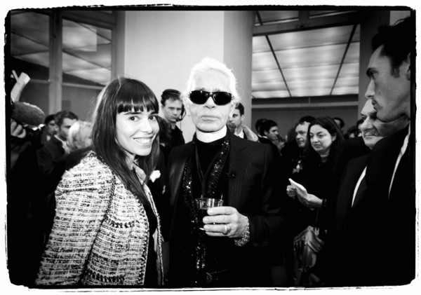 01/00/2004.  Chanel Fashion Designer Karl Lagerfeld, backstage of the Haute Couture Spring-Summer 2004 fashion show.
