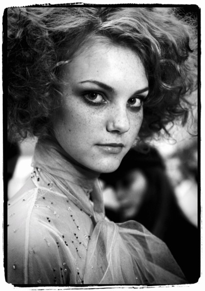 01/00/2004.  Chanel Fashion Designer Karl Lagerfeld, backstage of the Haute Couture Spring-Summer 2004 fashion show.
