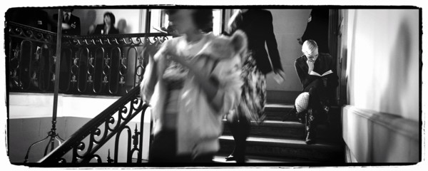 01/00/2004.  Chanel Fashion Designer Karl Lagerfeld, backstage of the Haute Couture Spring-Summer 2004 fashion show.