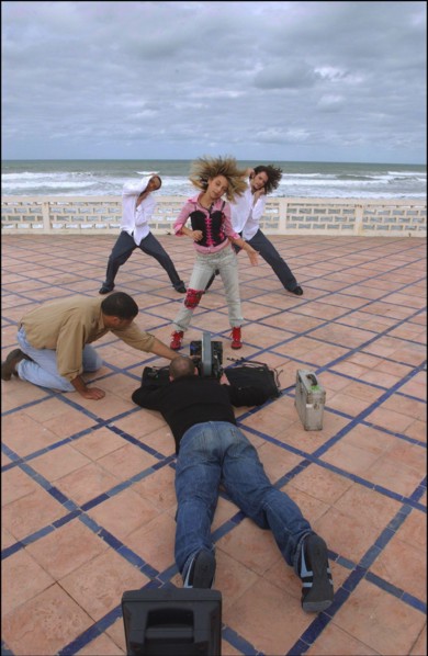 01/00/2004. French singer Priscilla shooting her new clip