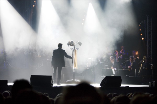 04/01/2008. French stand-up comedian Laurent Gerra performs his new show.