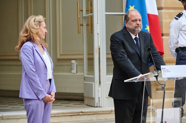 Passation de pouvoir au Ministère de la Justice entre Nicole Belloubet et Eric Dupond Moretti, le 7 juillet 2020