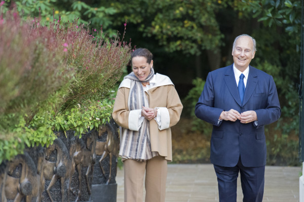Le prince Karim Aga Khan et sa fille la Princesse Zahra Aga Khan dans leur domaine Domaine d'Aiglemont à Gouvieux (Oise)