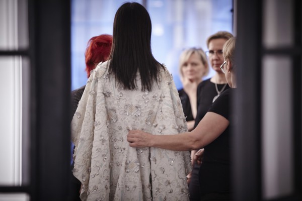 Fittings before Ralph & Russo Haute Couture show