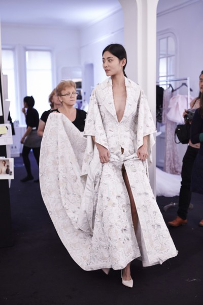 Fittings before Ralph & Russo Haute Couture show