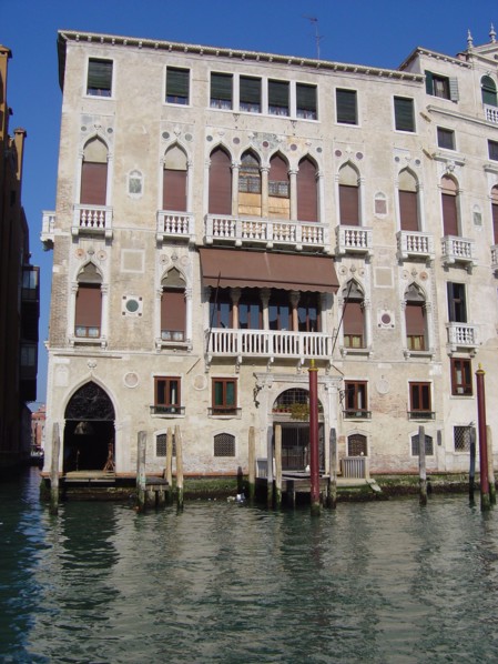 Grand canal in Venice and Palazzo Barbaro