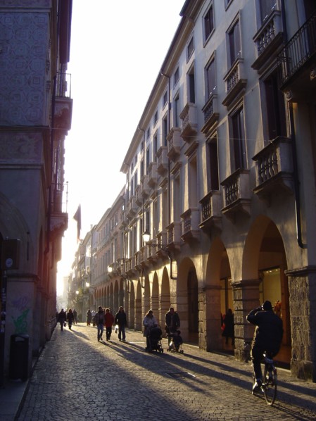 Andrea Palladio avenue in Venice when the sun comes down