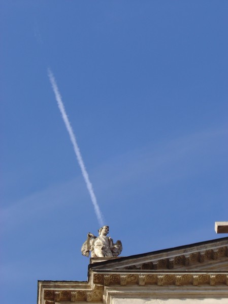 Angel on the church located on Palladio avenue in Venice