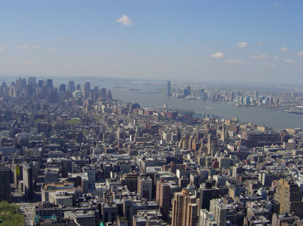 New-York (USA), Manhattan, Vue de l'Empire State Building, vers l'Hudson River