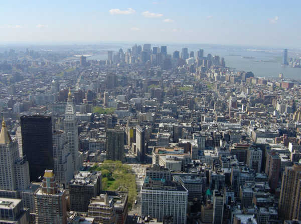 New-York (USA), Manhattan, Pointe de Manhattan depuis l'Empire State Building