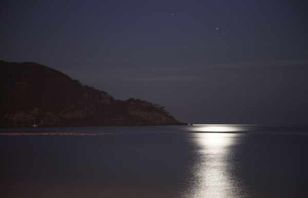 Provence340 Clair de lune sur la Méditerranée, nuit