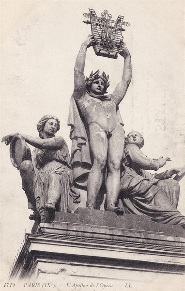 Apollon, couronnement de l'Opéra Garnier, vers 1900