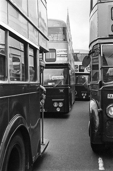 Embouteillage de bus à Dublin, Irlande