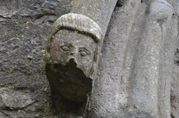 Stone head, Burriscarra friary, County Mayo
