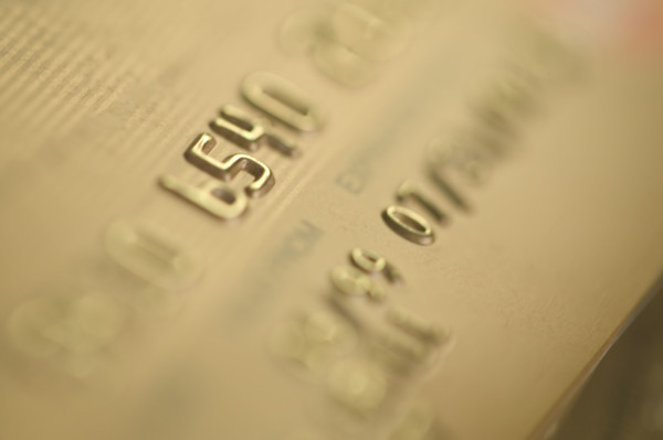 Closeup of a credit card.