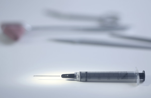 Hypodermic needle and other medical instruments.