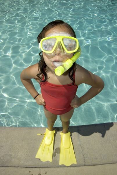 Girl ready for a swim.